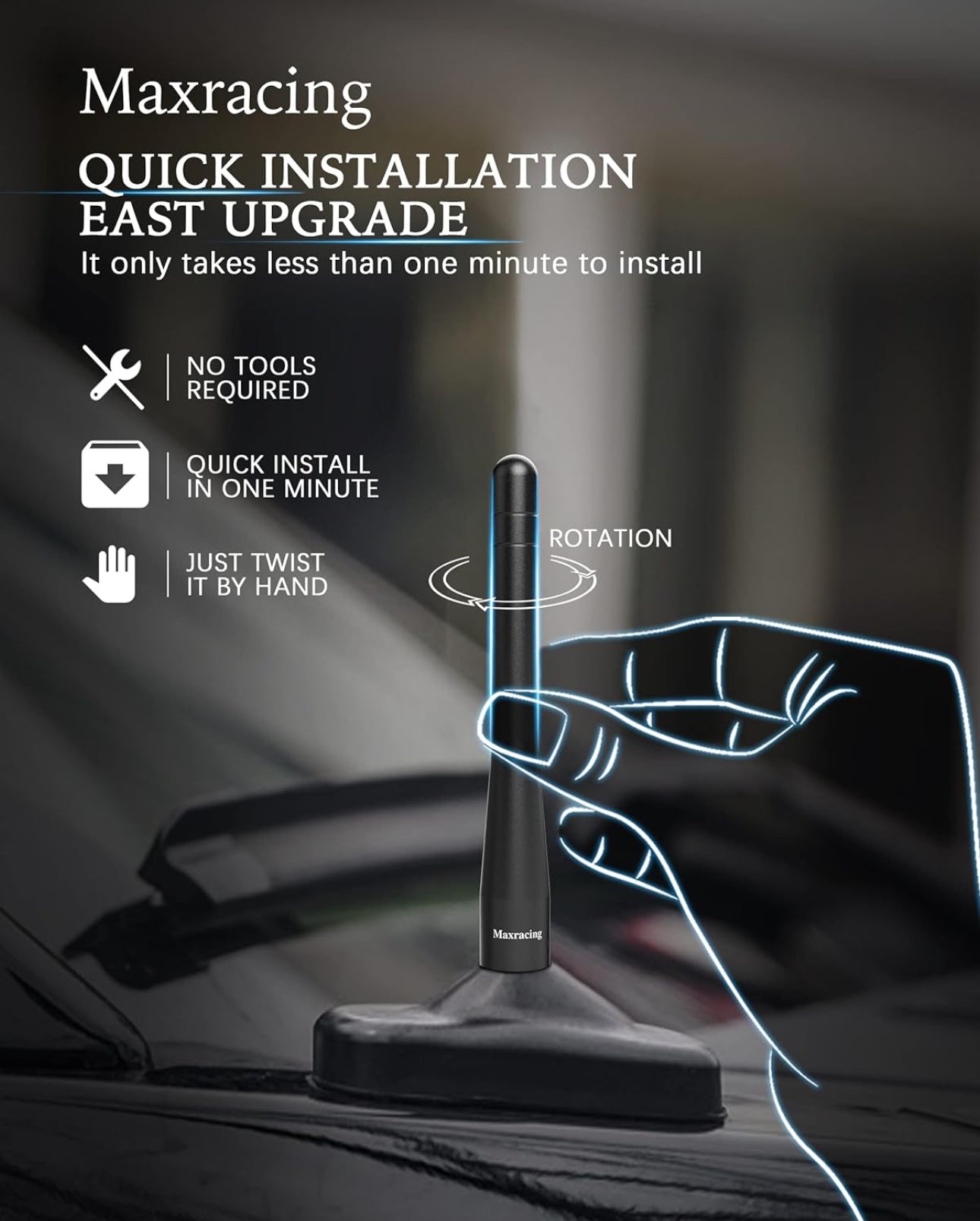 Screw in Maxracing Antenna on Silverado 1500