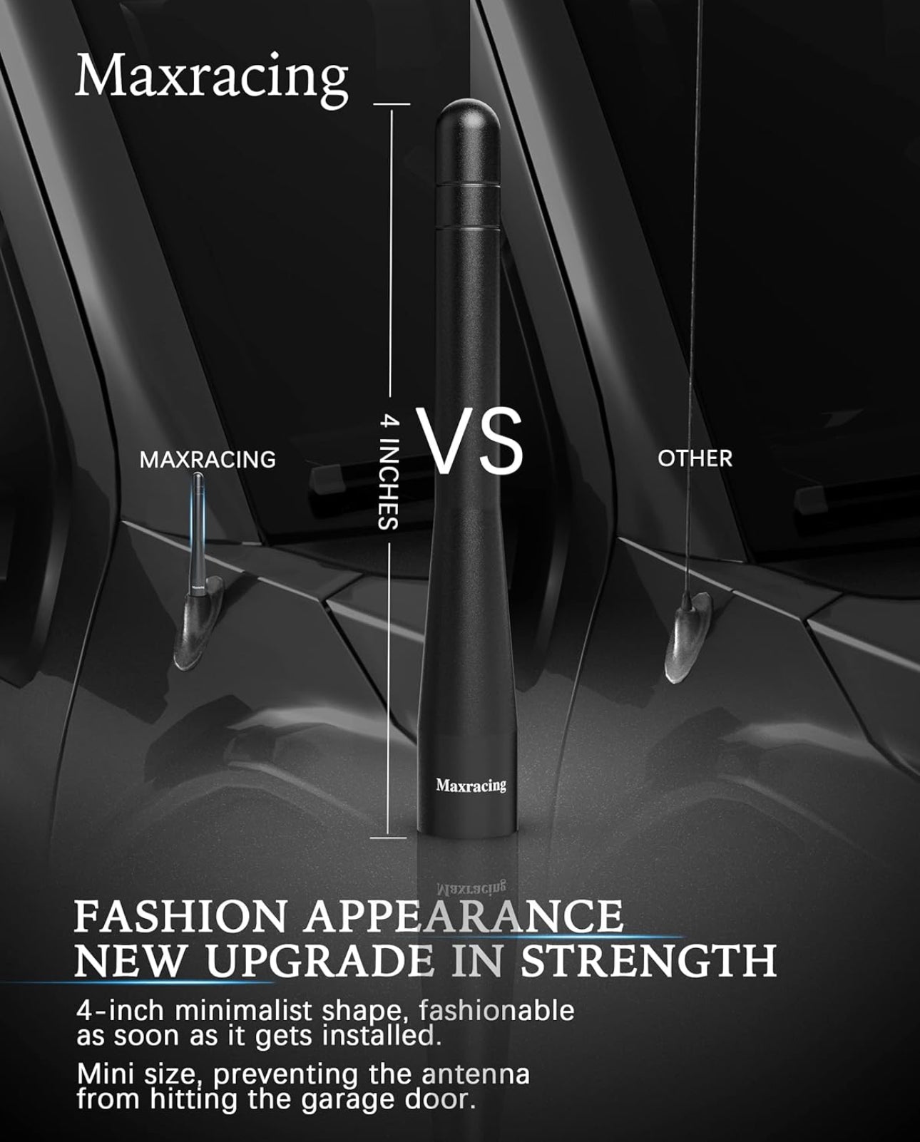 A Maxracing short antenna for Chevrolet Silverado 1500