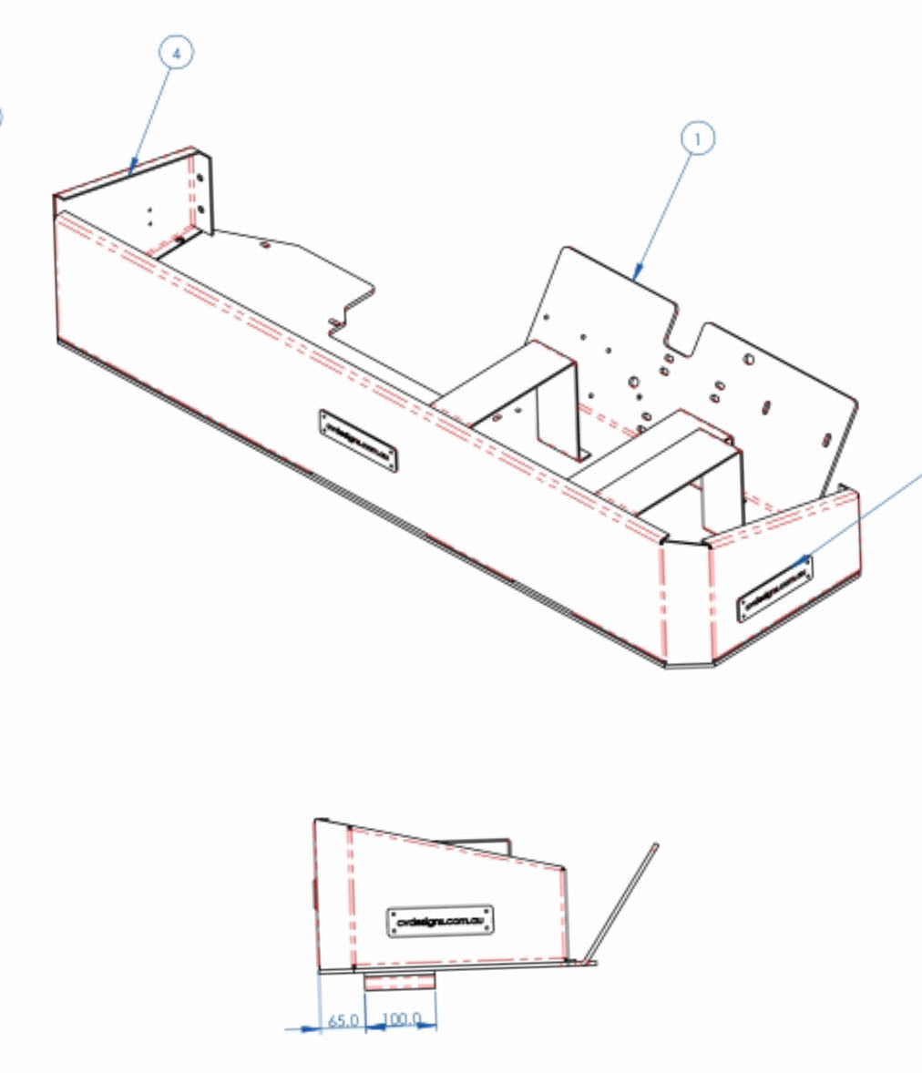 under seat storage box for Silverado 1500 & 2500HD design drawing