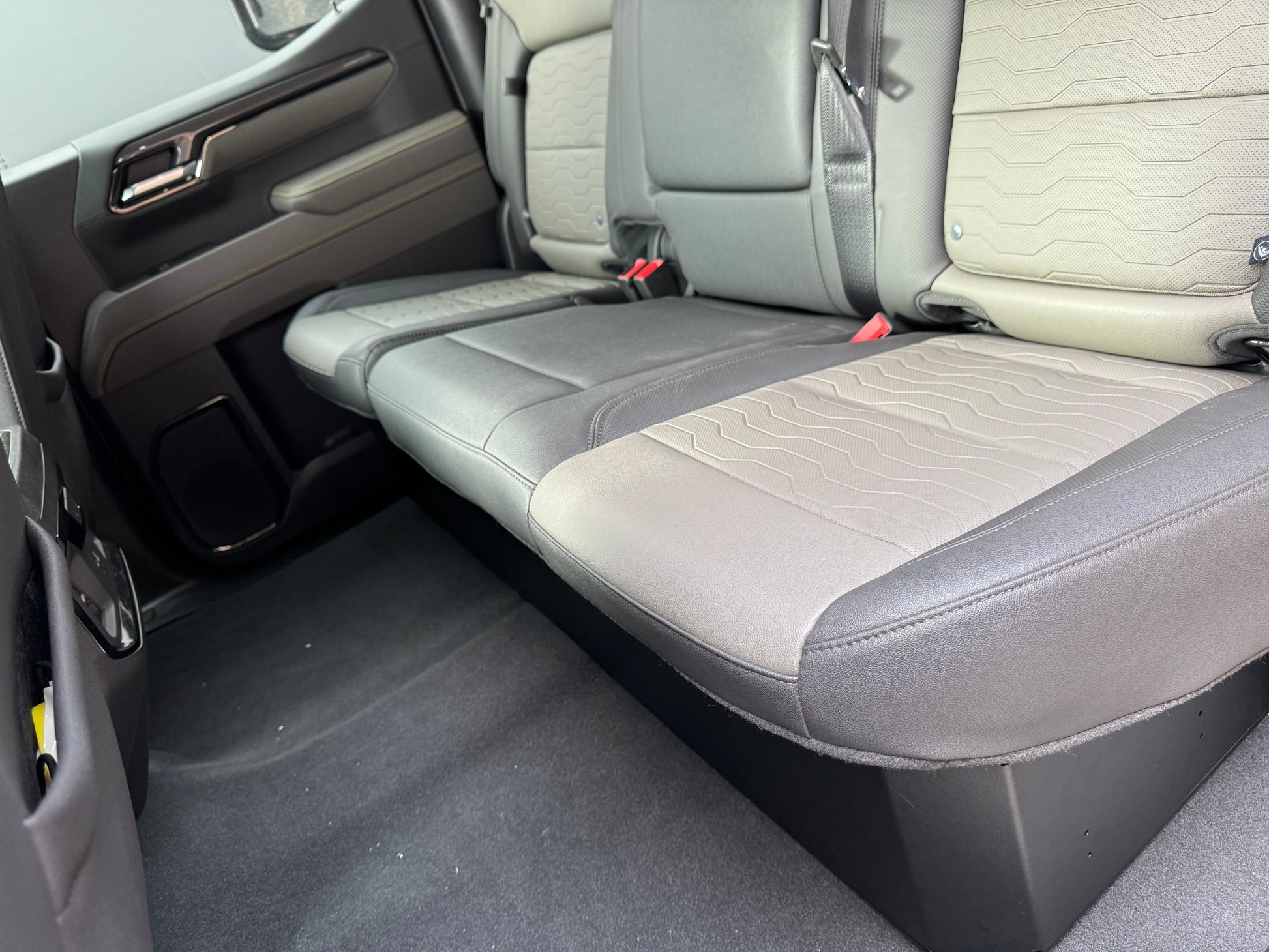 Complete Vehicle Designs under seat storage unit in Chevrolet Silverado 2019+ with DCS Lithium Battery & RedArc BCDC1250D