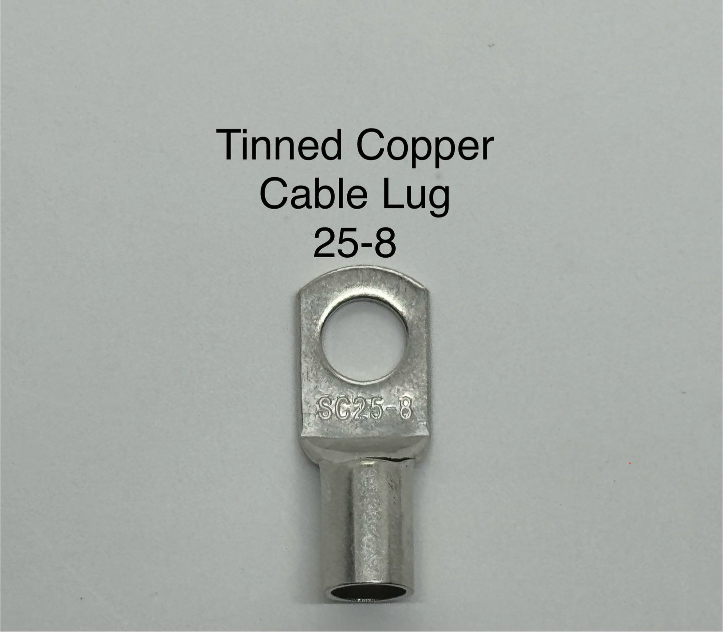 Tinned Copper Cable Lugs with 8mm Hole - 100 Packs