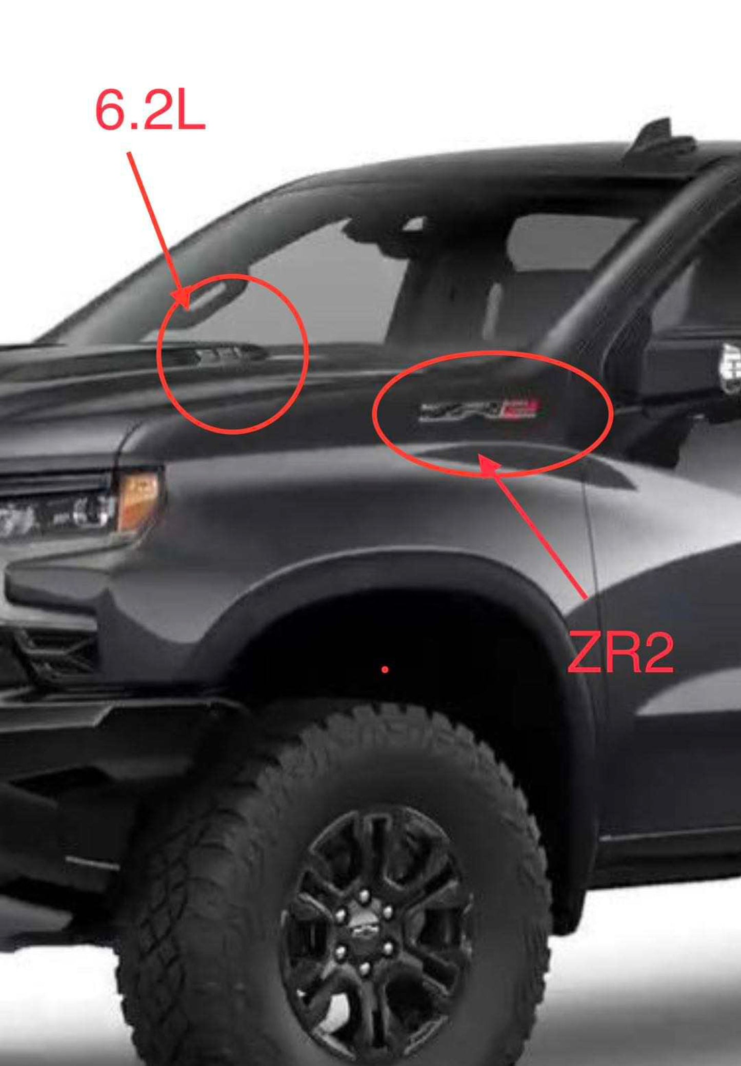 Chevrolet Silverado 1500 2022+ ZR2 - Complete 8 Piece Black Badge Kit