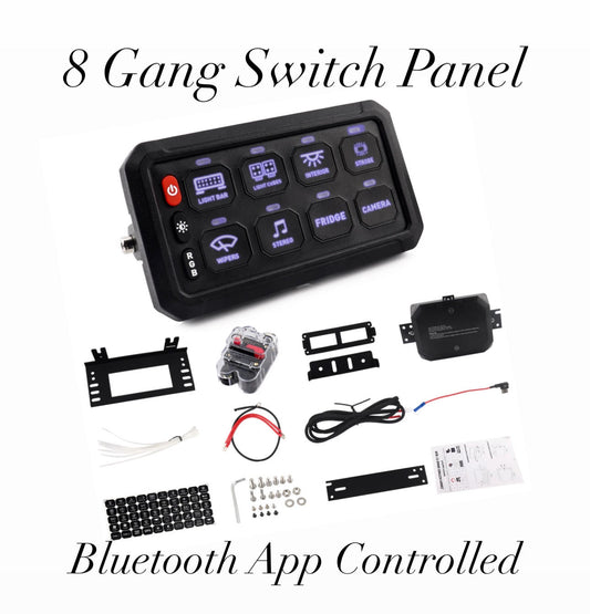 8 Gang Touch Screen LED Switch Panel with Bluetooth - 11 RGB Patterns