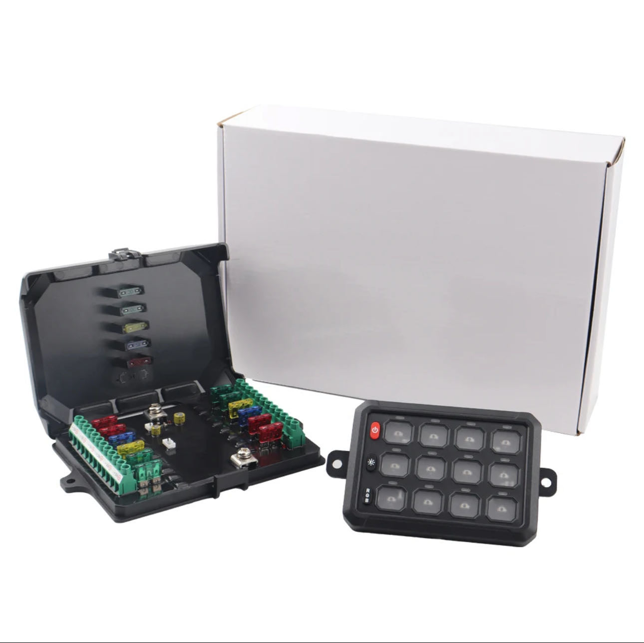 12 Gang Touch Screen LED Switch Panel with Bluetooth - 11 RGB Patterns