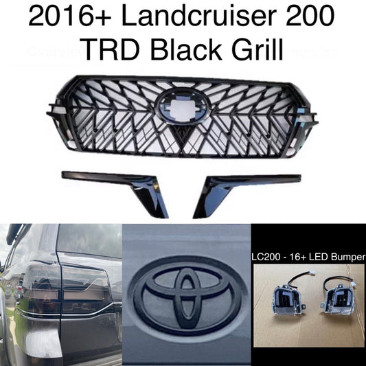 Toyota Landcruiser 200 (2016+) - Full Blackout Kit + LED Style Lights