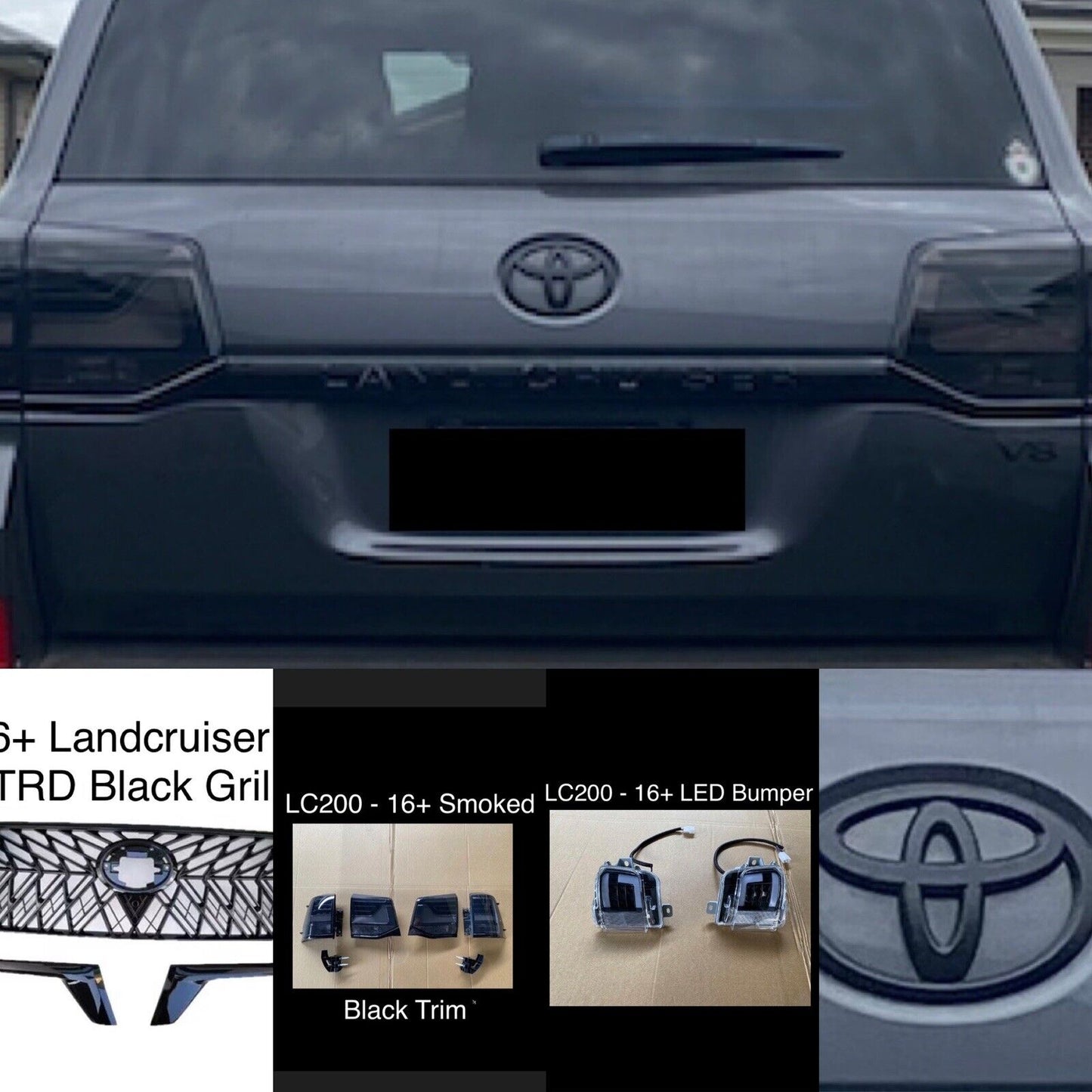 Toyota Landcruiser 200 (2016+) - Front & Rear Blackout Kit - Factory Style