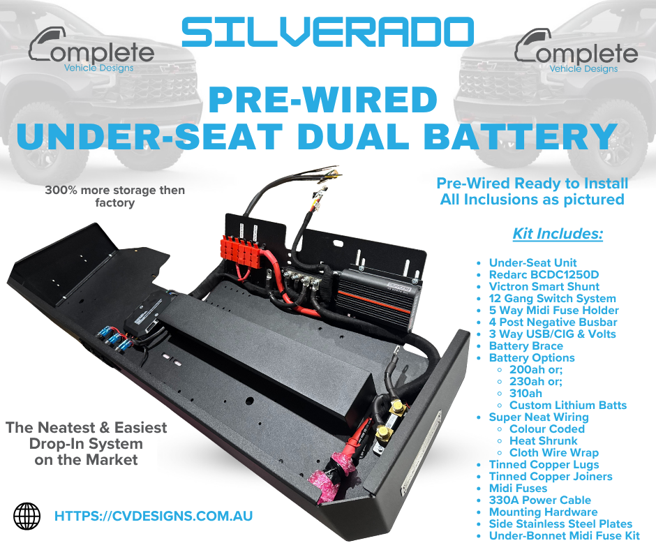 Under Seat Dual Battery Box for Chevrolet Silverado 1500 & 2500