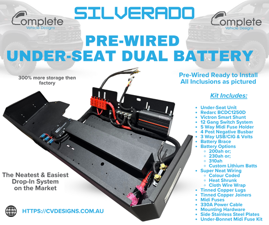 Under Seat Dual Battery Box for Chevrolet Silverado 1500 & 2500