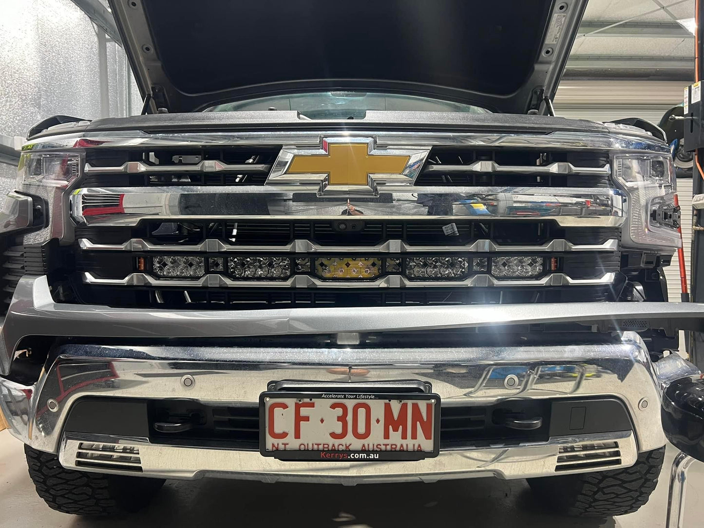 2023+ Chevrolet Silverado 1500 LTZ- Behind Grill LED Light Bar Brackets