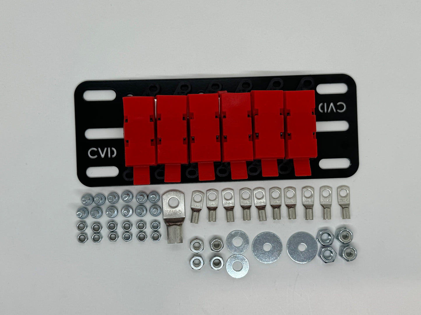 6 Way - Midi Fuse Holder Offset Battery Plate Kits with Busbar