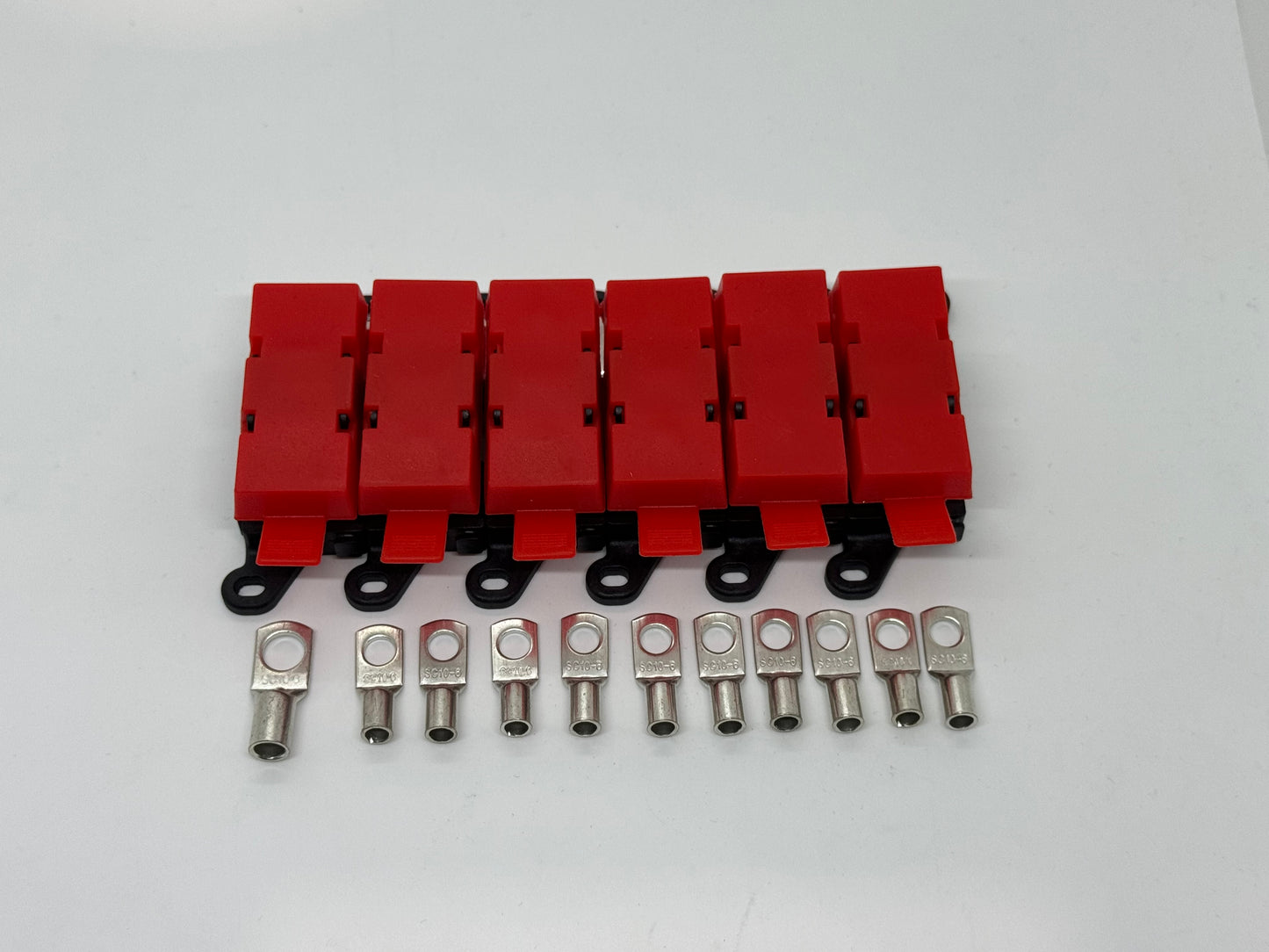 6 Way - Midi Fuse Holder Offset Battery Plate Kits with Busbar