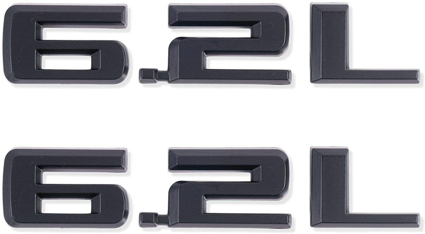 Chevrolet Silverado 1500 2022+ '6.2L' Badges - Black