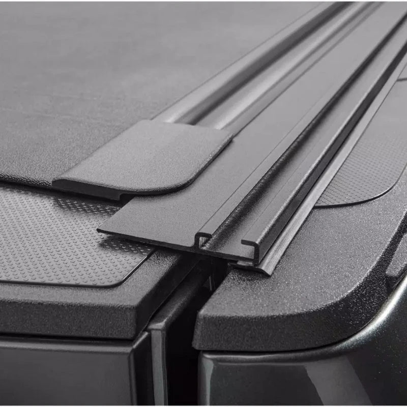 Close-up of a black car roof rack system T Slot - Bak Revolver