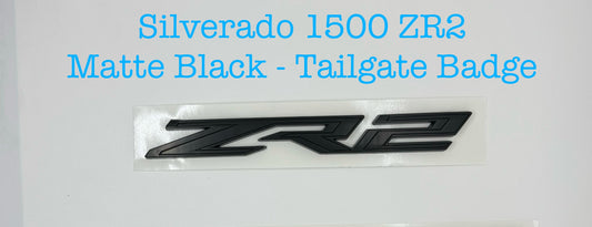 Chevrolet Silverado 1500 Tailgate 'ZR2' Badge Black