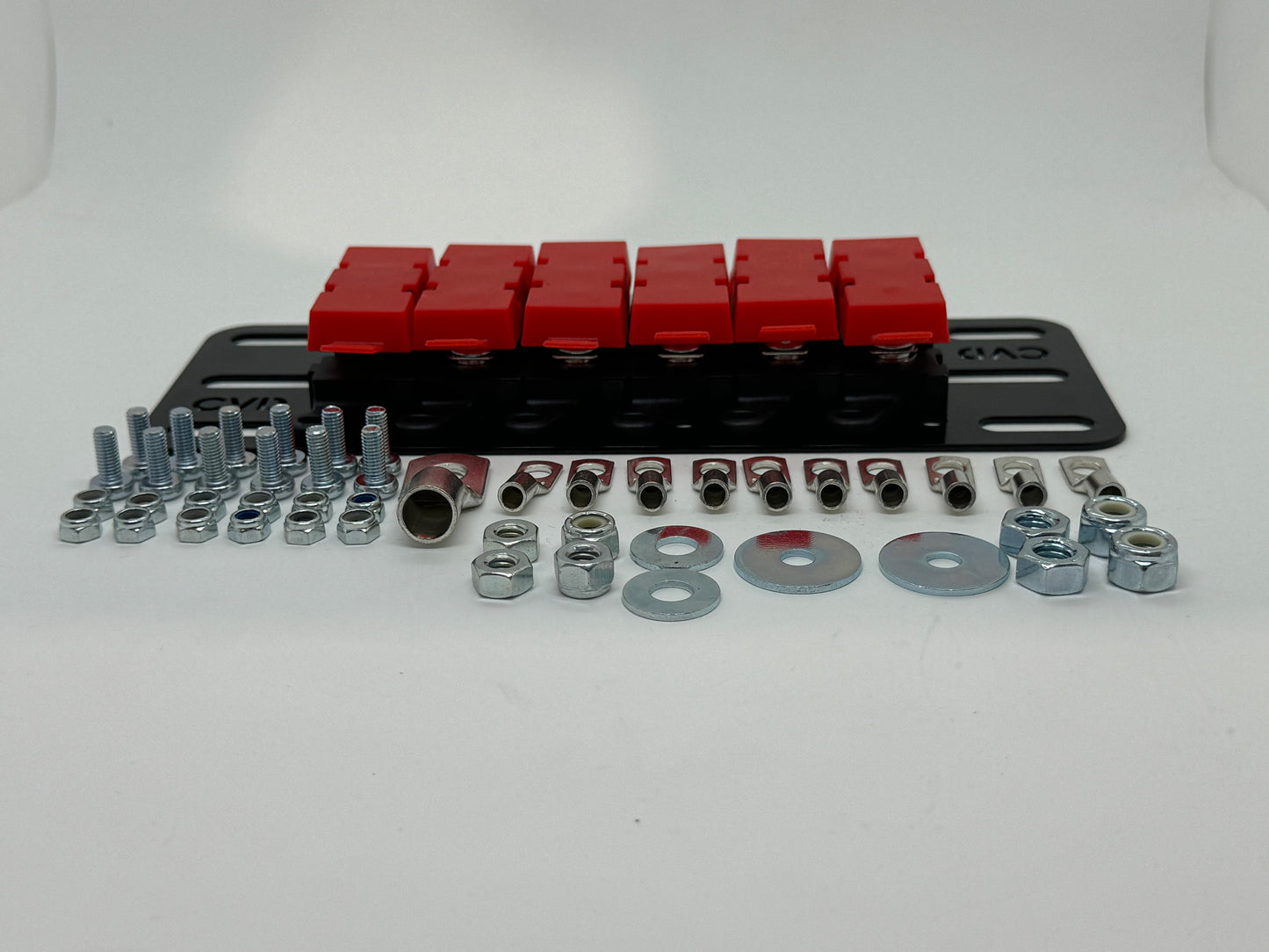 6 Way - Midi Fuse Holder Offset Battery Plate Kits with Busbar