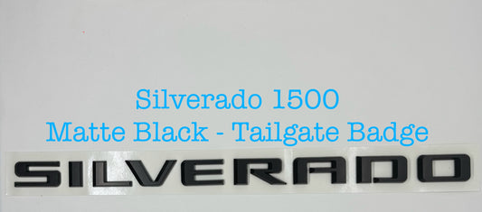 Chevrolet Silverado 1500 2022+ 'SILVERADO' Badge Black