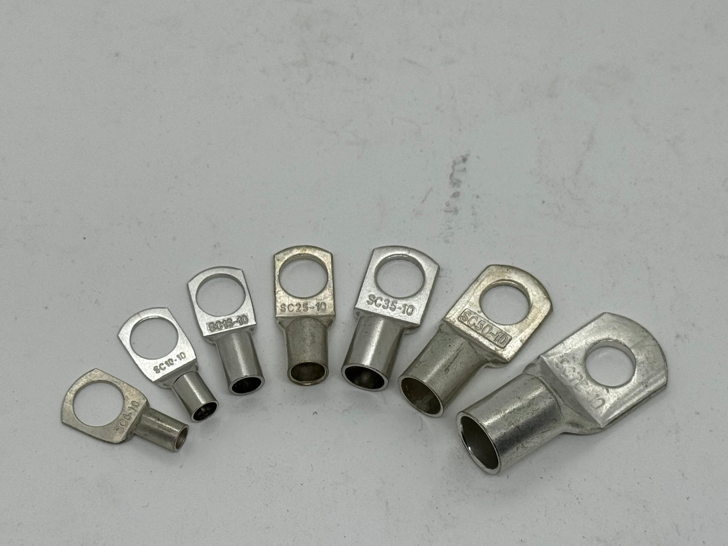 Tinned Copper Cable Lugs with 10mm Hole - 10 Packs