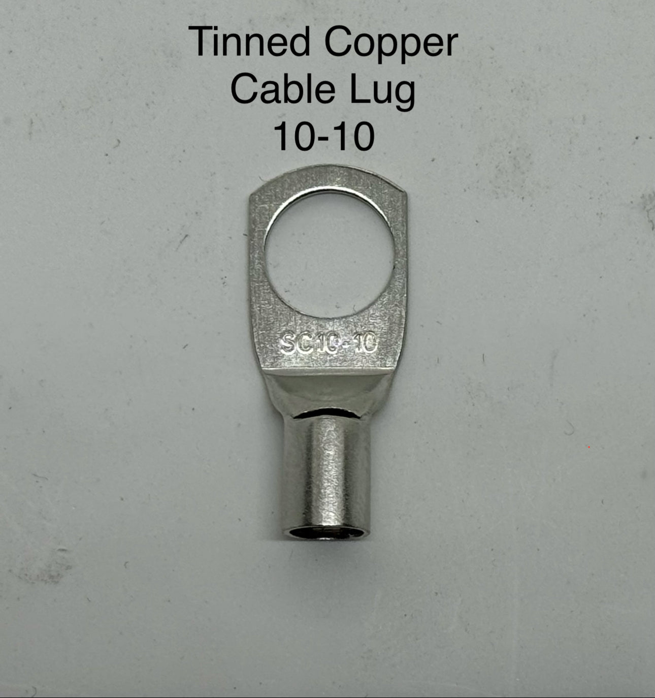 Tinned Copper Cable Lugs with 10mm Hole - 10 Packs