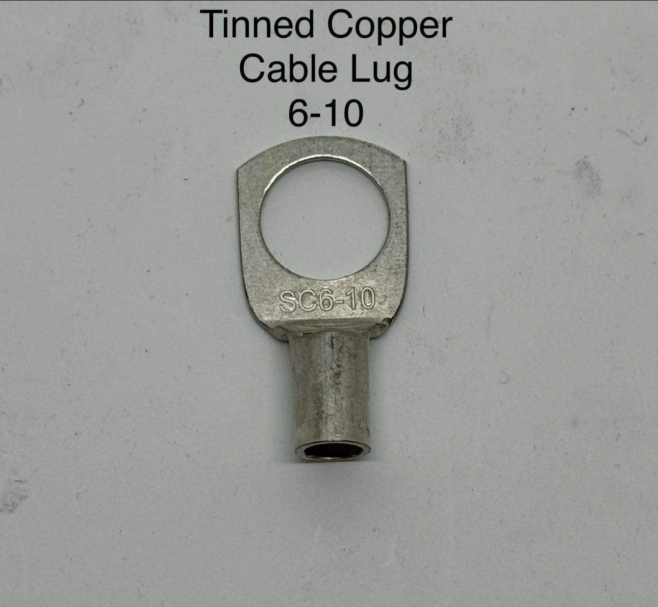 Tinned Copper Cable Lugs with 10mm Hole - 10 Packs