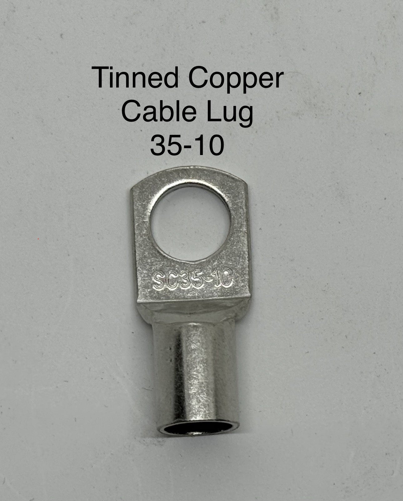 Tinned Copper Cable Lugs with 10mm Hole - 10 Packs