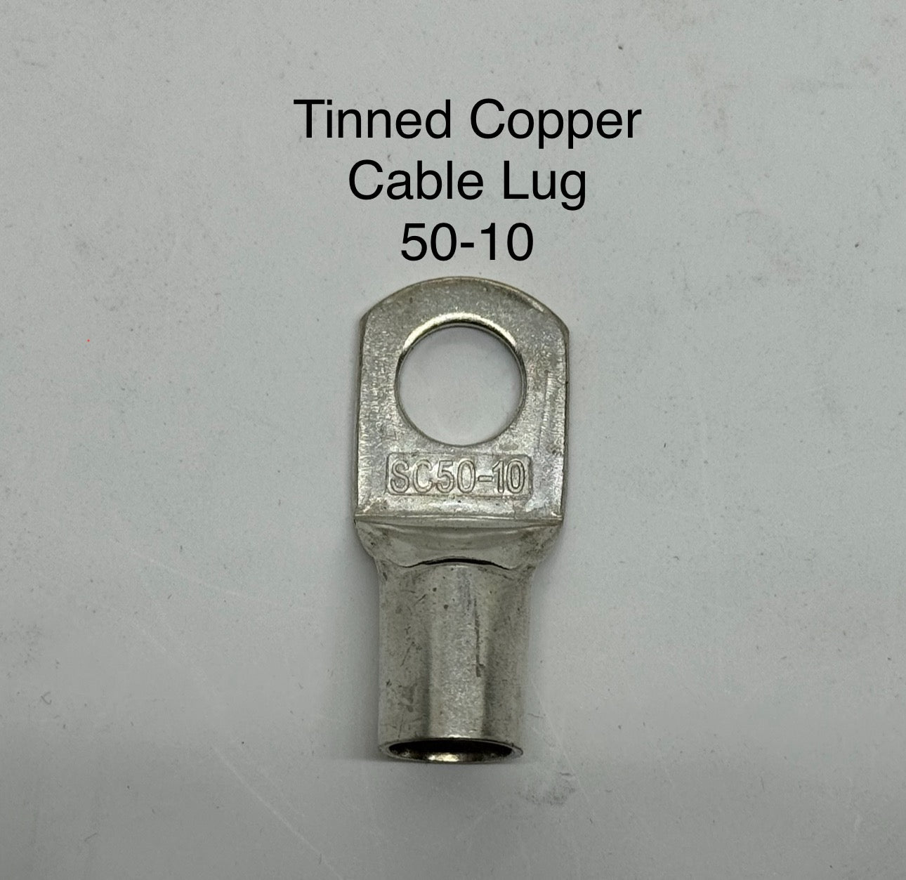 Tinned Copper Cable Lugs with 10mm Hole - 10 Packs