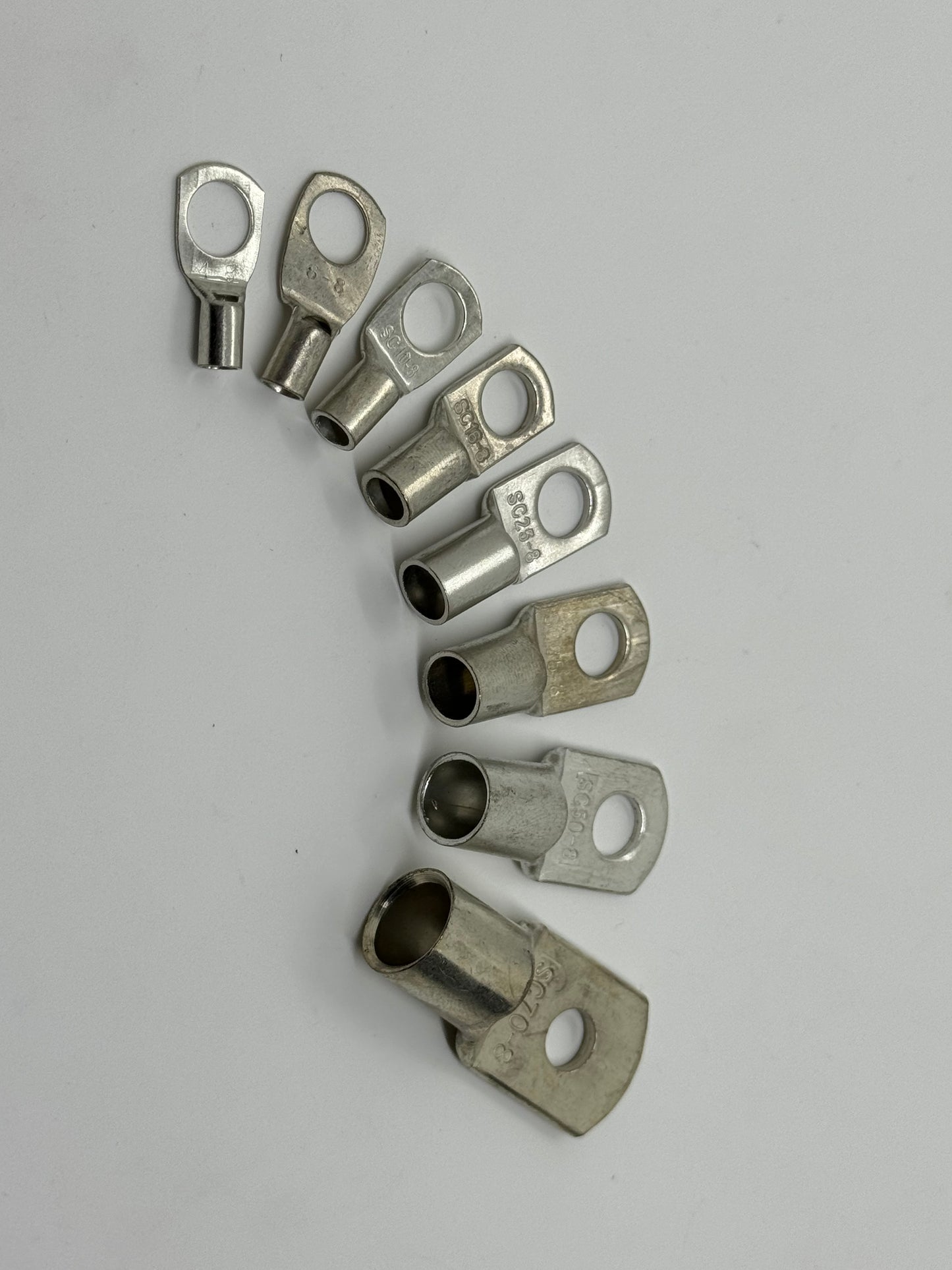 Tinned Copper Cable Lugs with 8mm Hole - 100 Packs