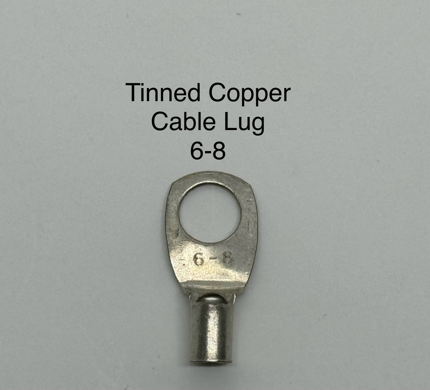 Tinned Copper Cable Lugs with 8mm Hole - 100 Packs