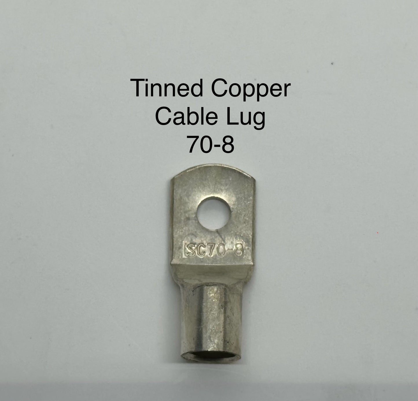 Tinned Copper Cable Lugs with 8mm Hole - 100 Packs