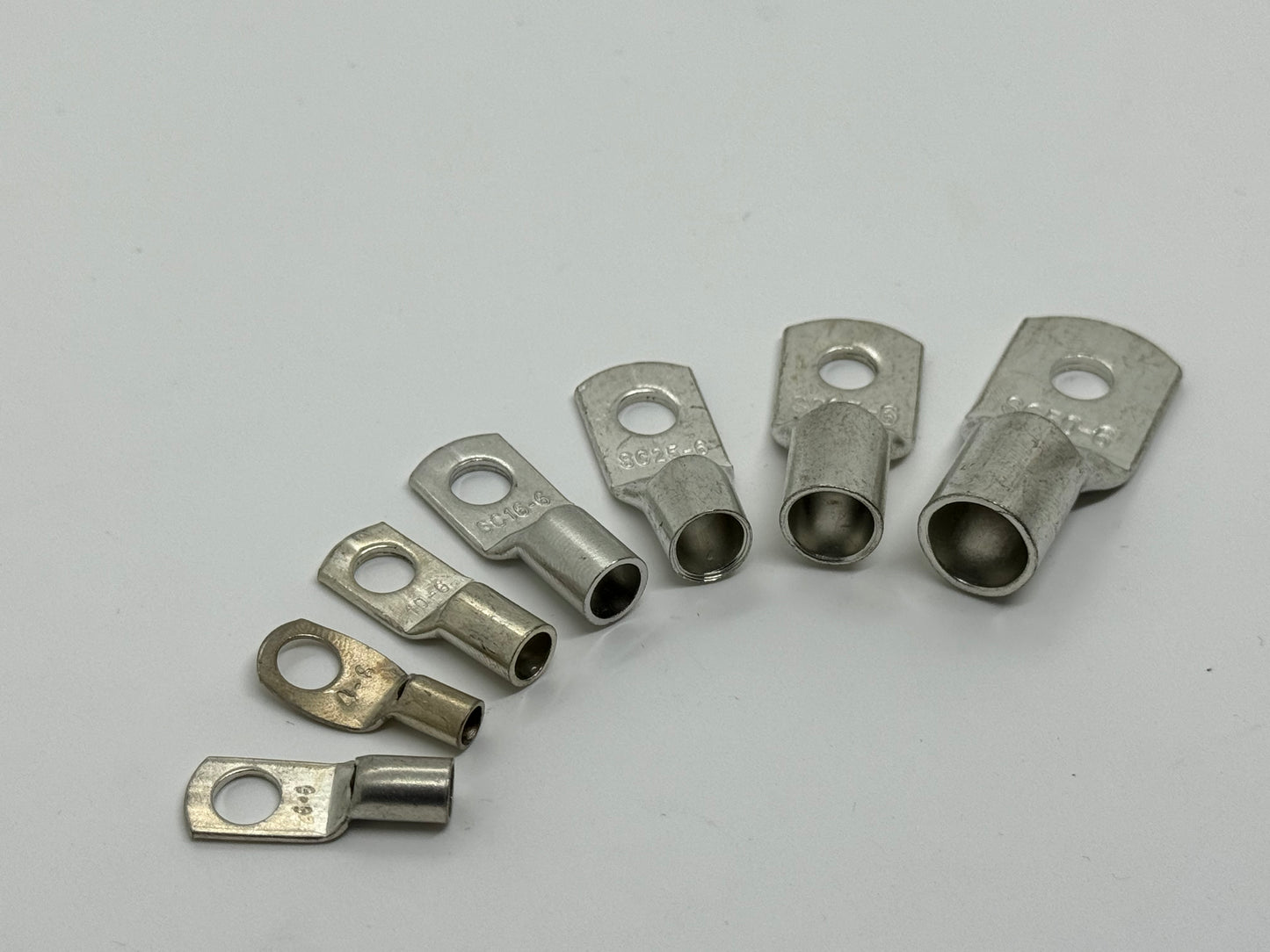 Tinned Copper Cable Lugs with 6mm Hole - 10 Packs