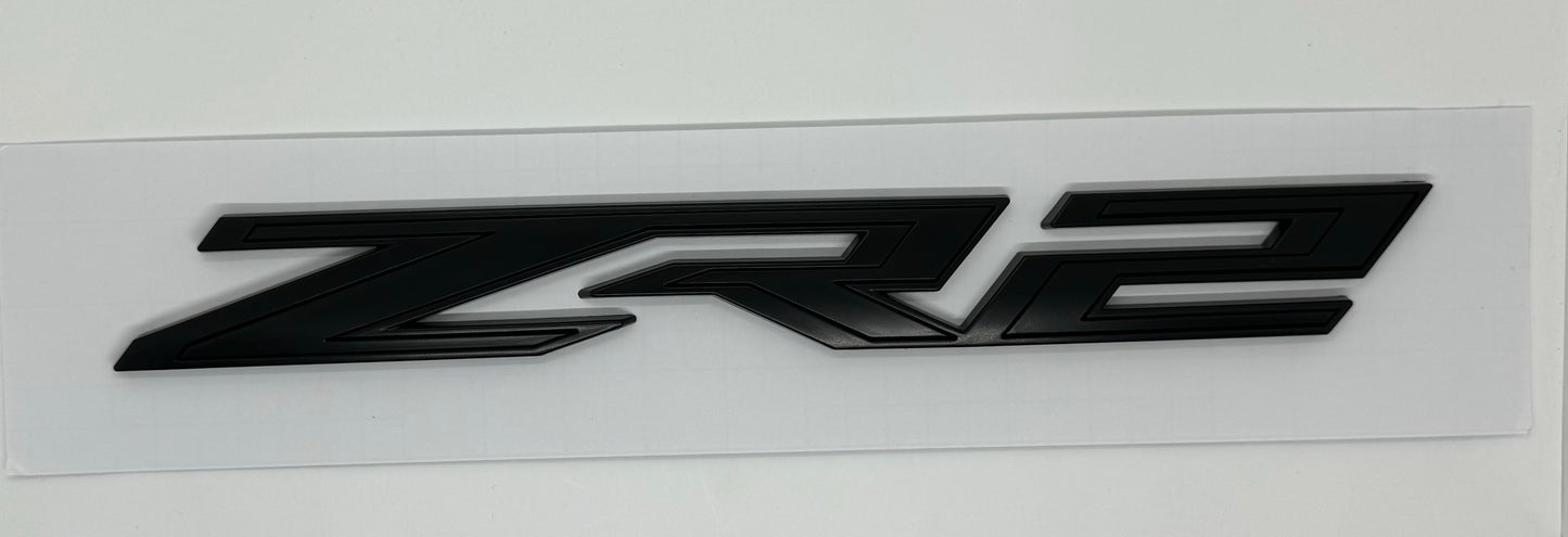 Chevrolet Silverado 1500 2022+ Front Quarter 'ZR2' Badges Black