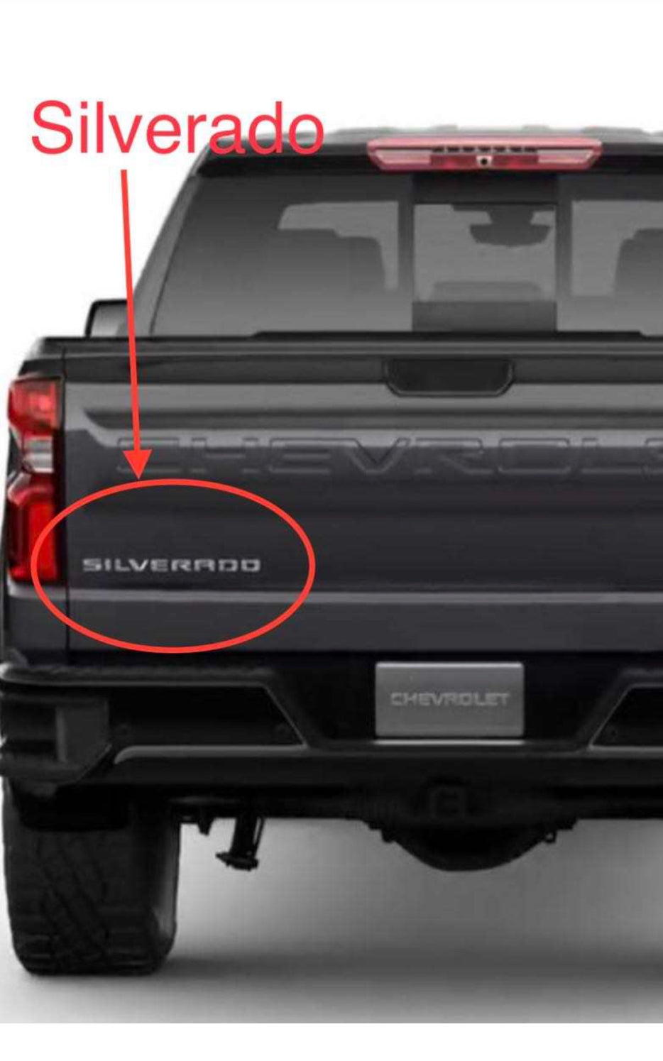 Chevrolet Silverado 2500 HD 2022+ 'SILVERADO' Badge Black