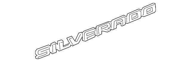 Chevrolet Silverado 1500 2022+ 'SILVERADO' Badge Black