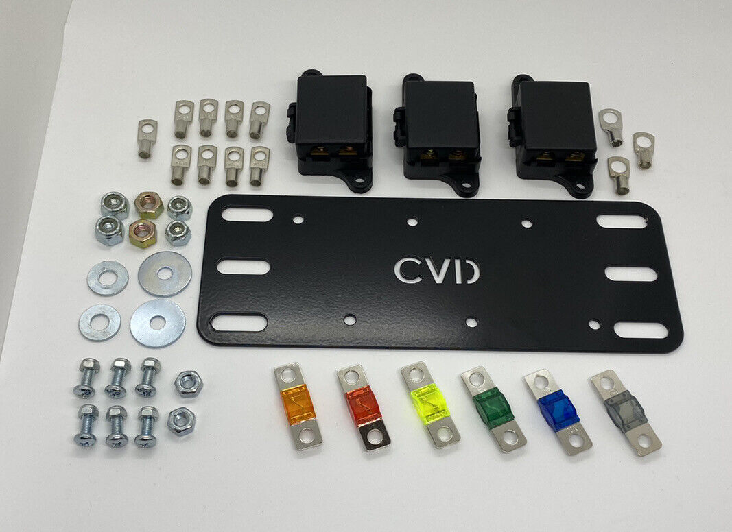 3 Way - Double (6) Midi Fuse Holder Offset Battery Plate Kits