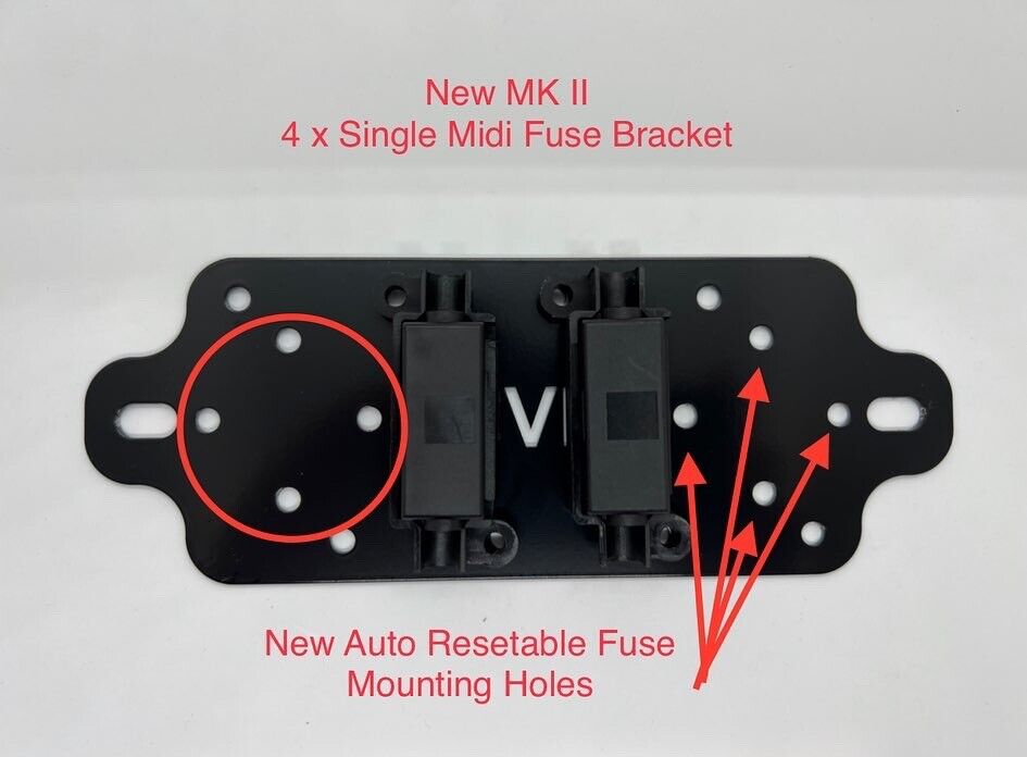 4 Way - Single Midi Fuse Holder - Battery Plate Only