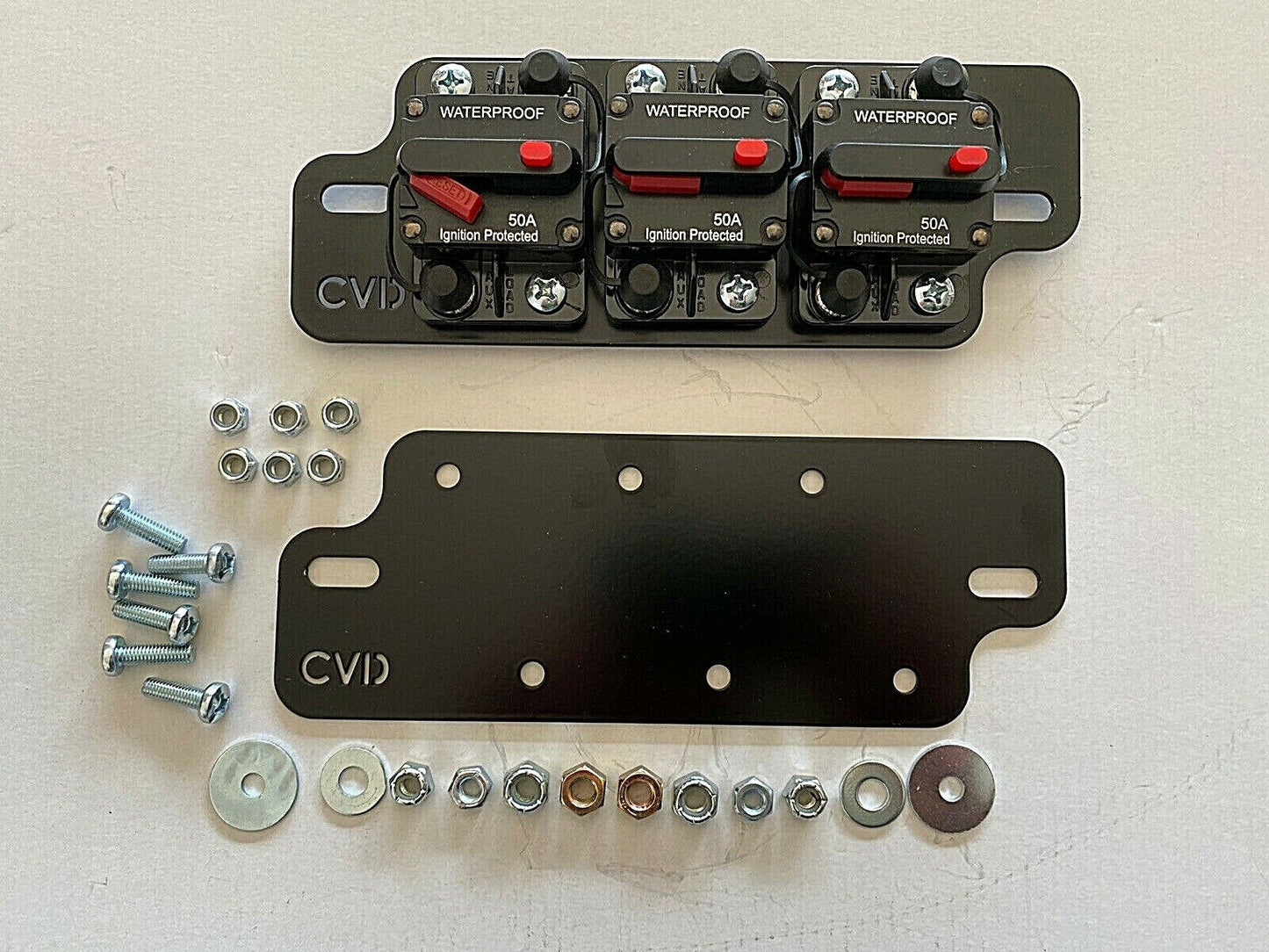 3 x 50A Circuit Breakers & Battery Mount Bracket Kit