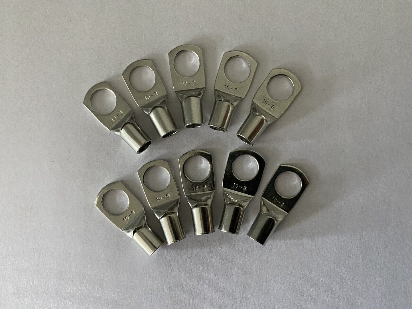 Tinned Copper Cable Lugs with 8mm Hole - 100 Packs