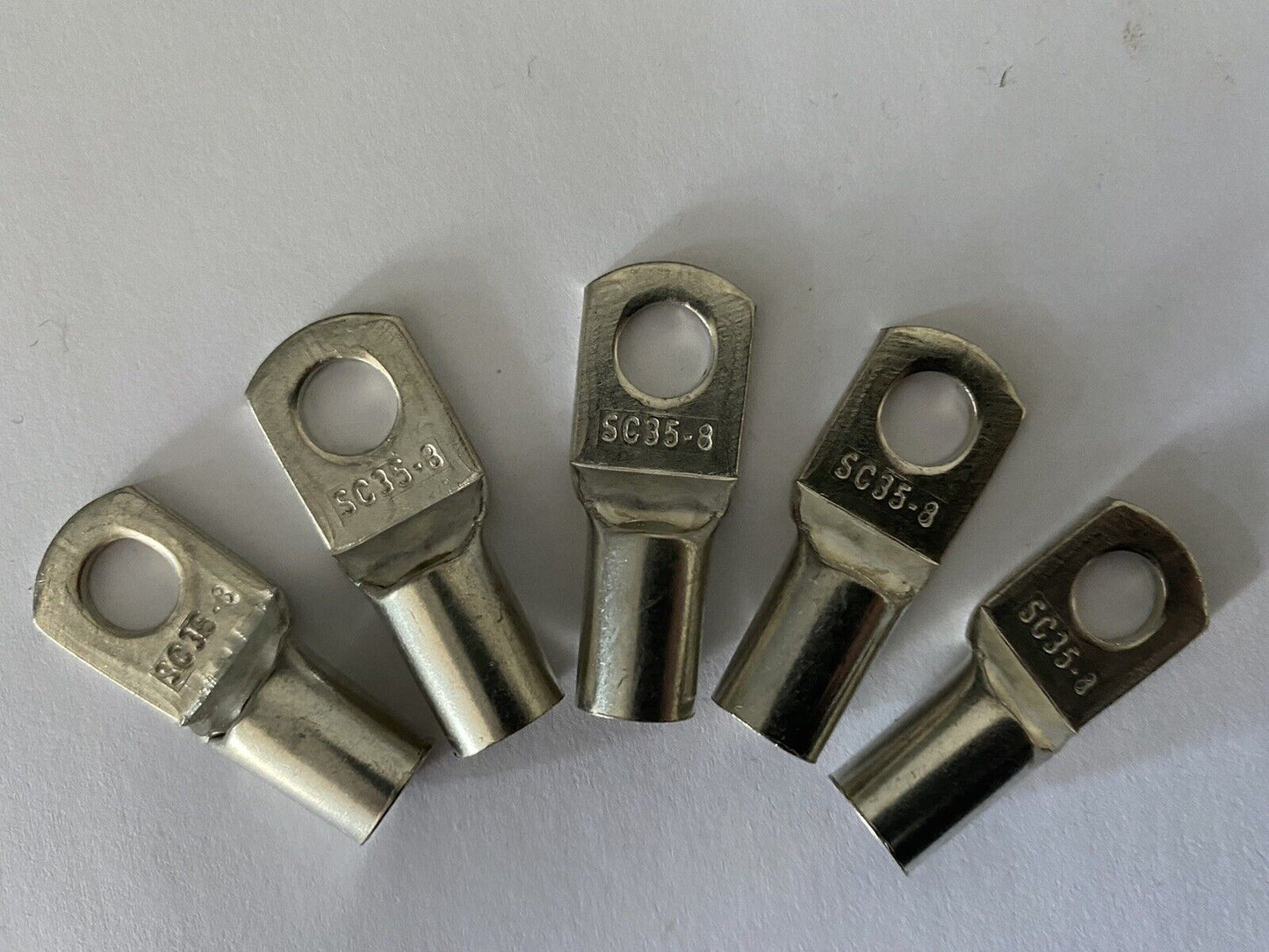 Tinned Copper Cable Lugs with 8mm Hole - 100 Packs